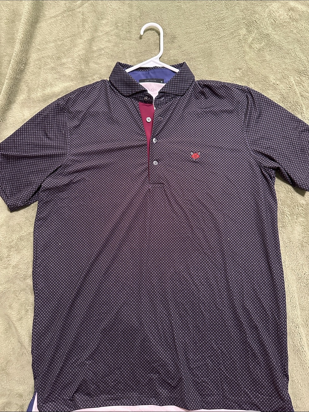 Greyson Clothiers Men’s Black Maroon Purple Microdot Polo